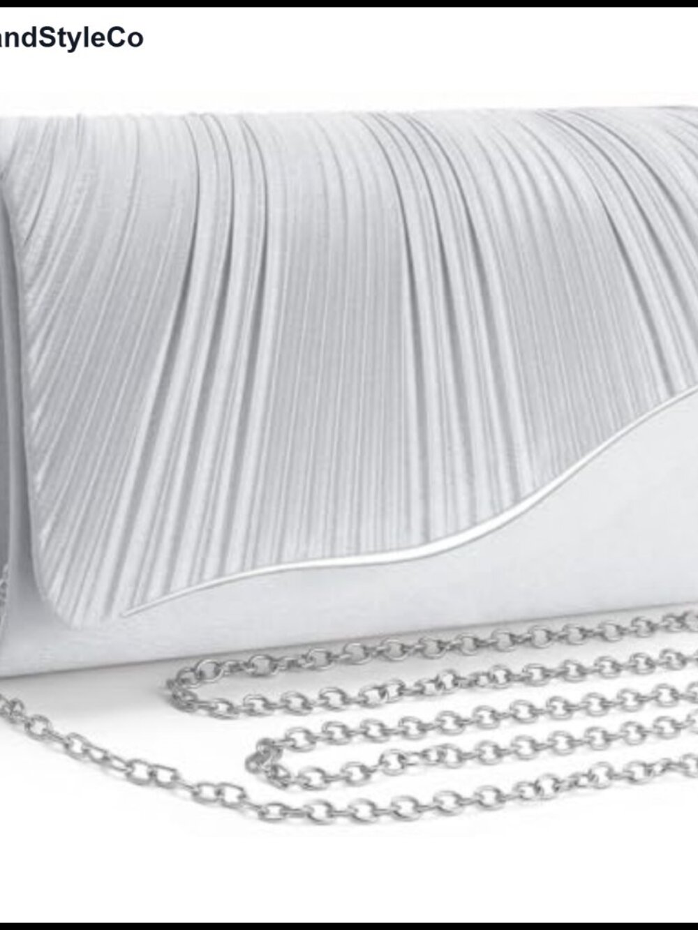 Satin Evening Clutch with Detachable Chain Strap Formal Wedding Party Purse